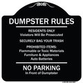 Signmission Designer Series-Residents Only Violators Prosecuted Bag Your Trash No Parking A-DES-BW-1818-9895